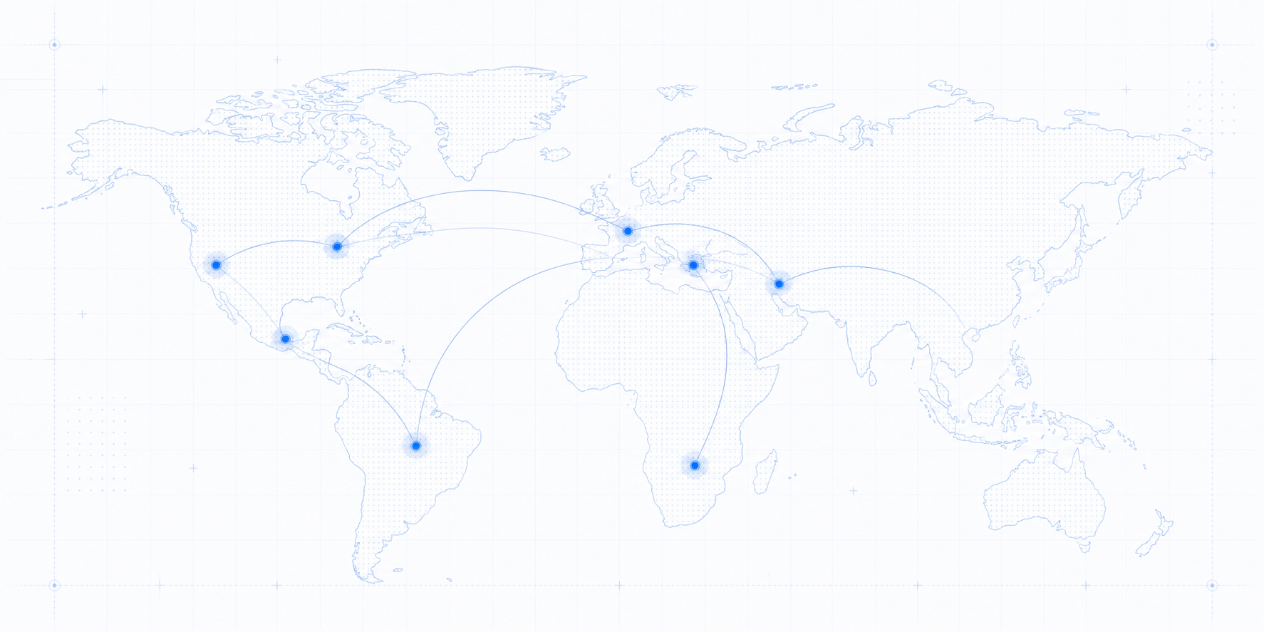 VEXIRA customer footprint map across North America, Europe, Latin America, the Middle East, and Africa